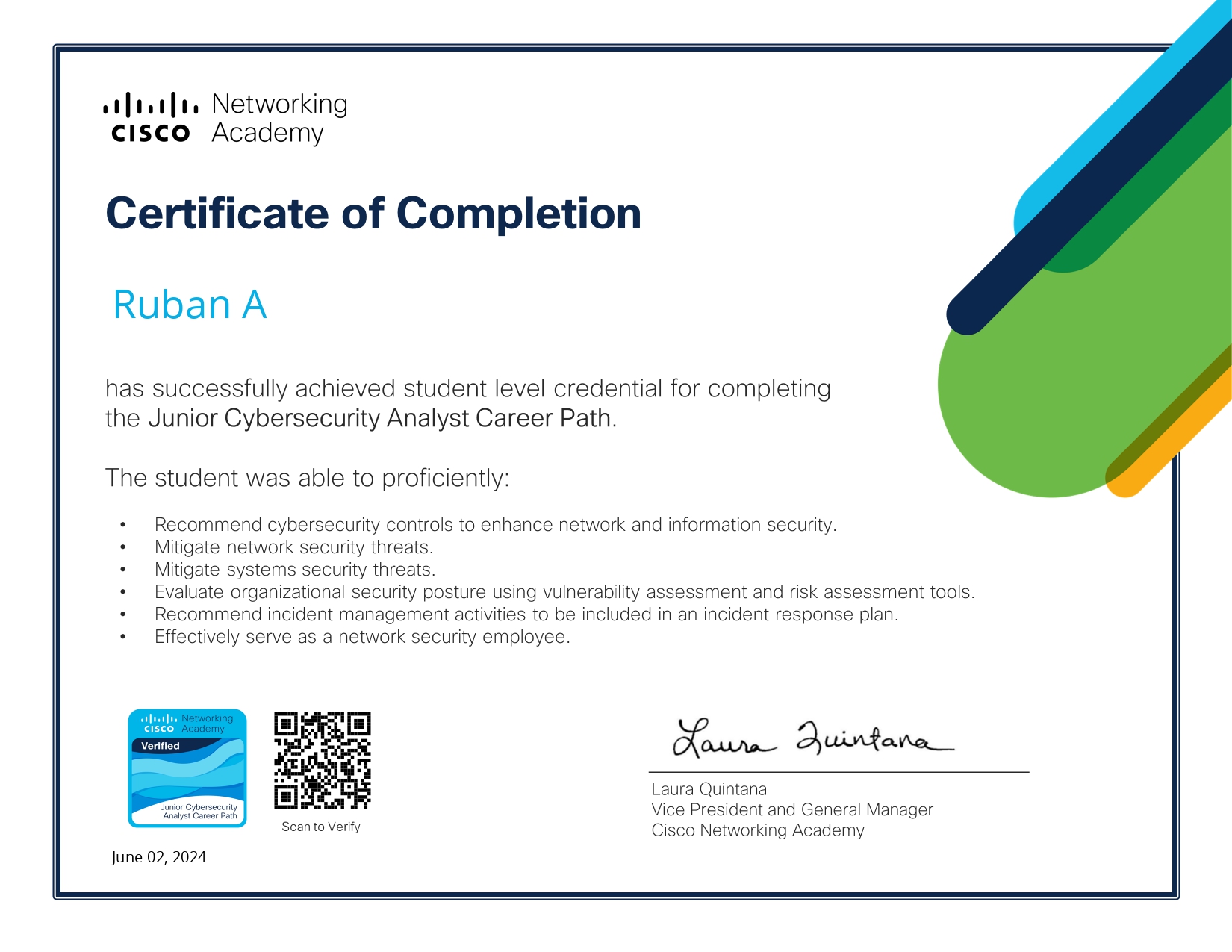 Junior Cybersecurity Analyst Career Path Certificate